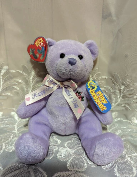 Ty Beanie Baby 2.0 - Love to Mom The Purple Mother's Day Bear (6in) - Vintage Beanies Canada