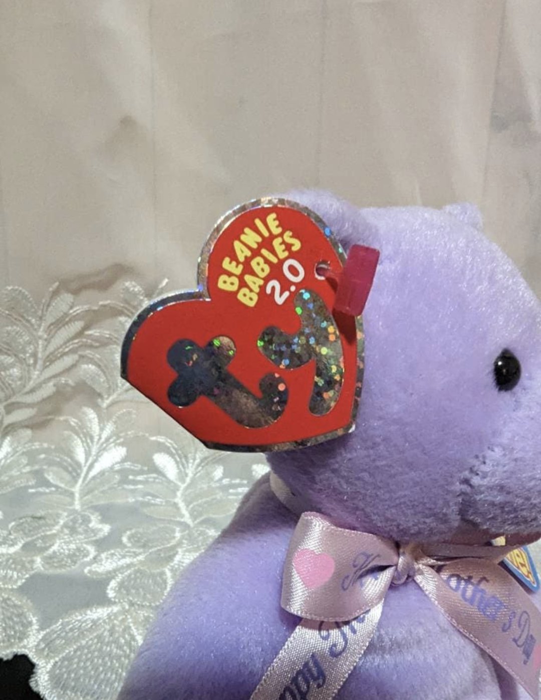 Ty Beanie Baby 2.0 - Love to Mom The Purple Mother's Day Bear (6in) - Vintage Beanies Canada