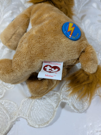 Ty Beanie Baby 2.0 - Midas The Lion (6in) No Hang Tag - Vintage Beanies Canada