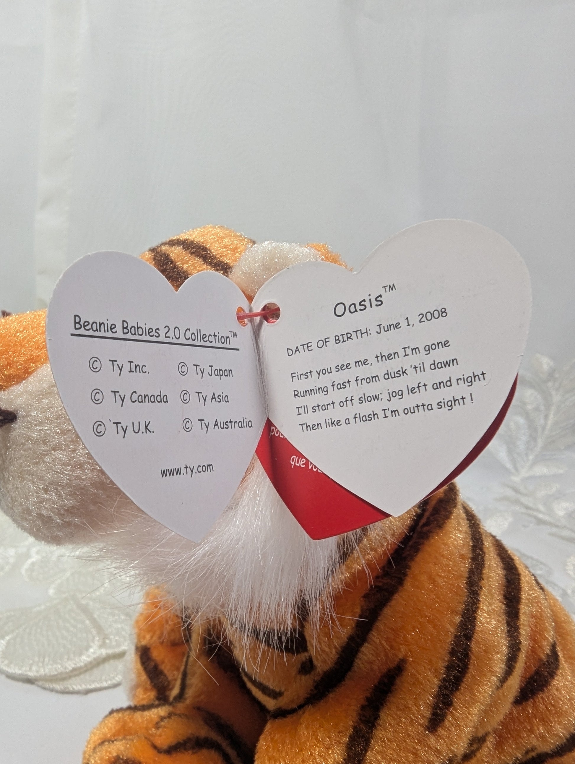 Ty Beanie Baby 2.0 - Oasis the Tiger (6in) - Vintage Beanies Canada