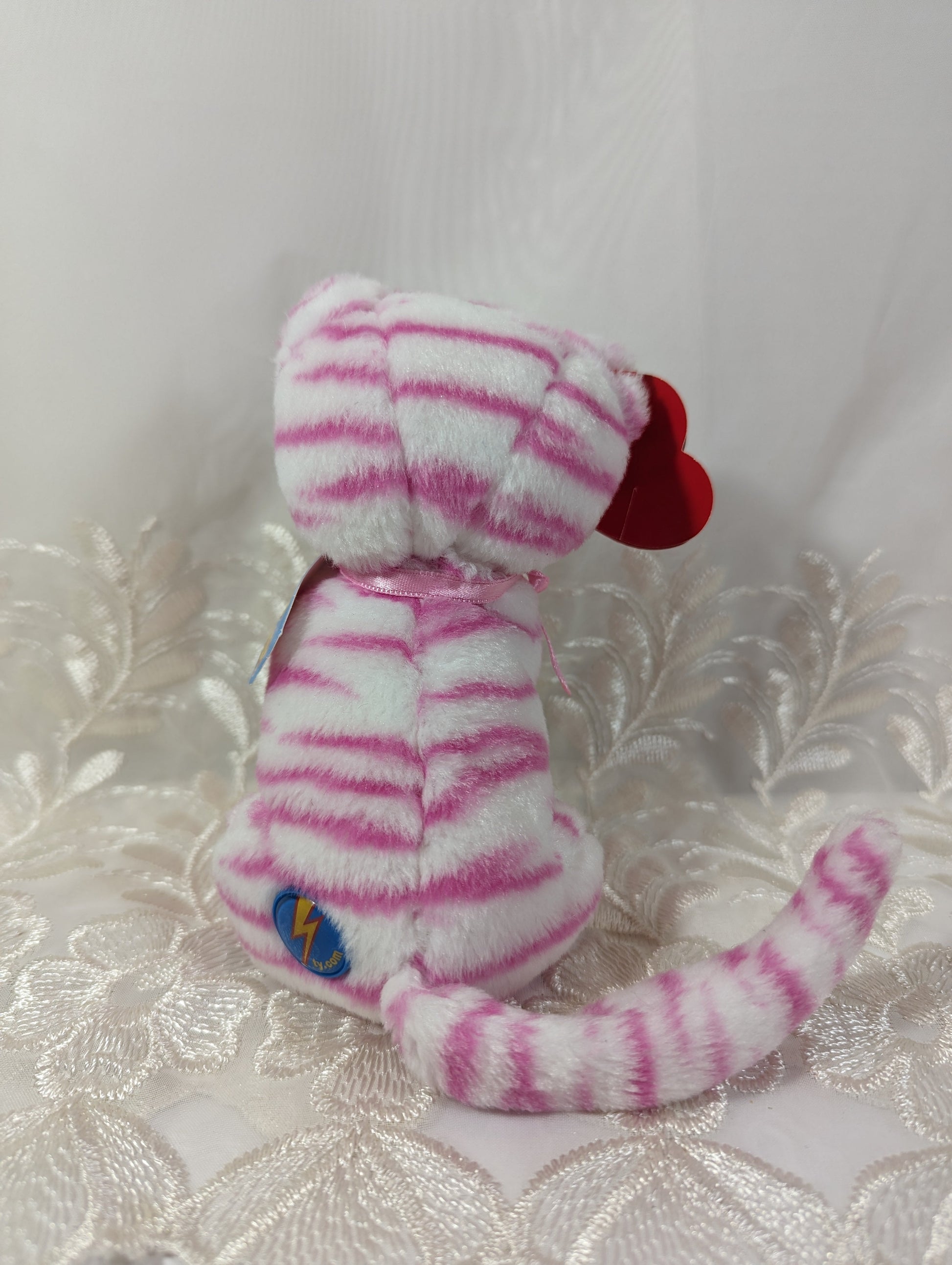 Ty Beanie Baby 2.0 - Purry The Pink Striped Cat (6 in) - Vintage Beanies Canada