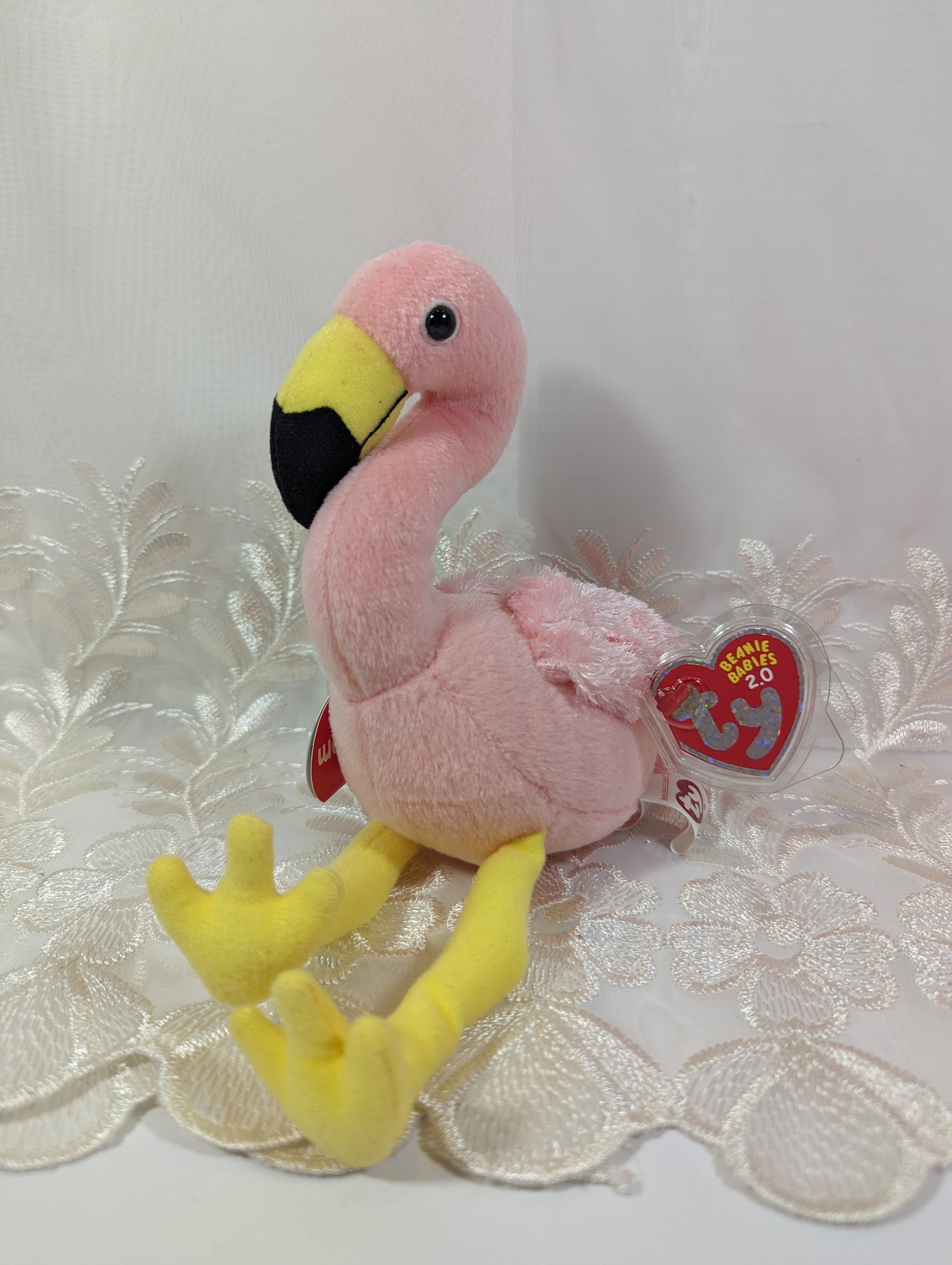 Ty Beanie Baby 2.0 - Splits The Pink Flamingo (9in) - Vintage Beanies Canada