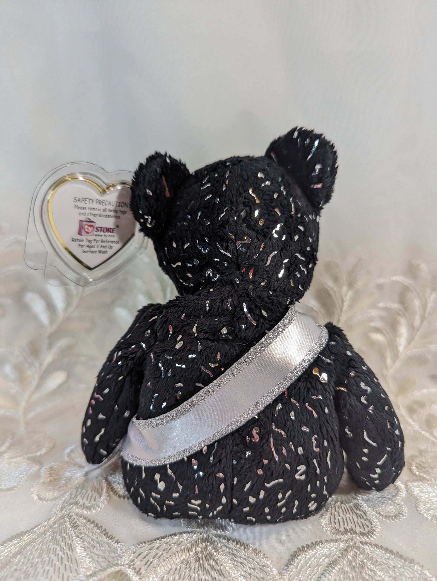 Ty Beanie Baby - 2007 New Year's Bear (8.5in) Black Version - Vintage Beanies Canada