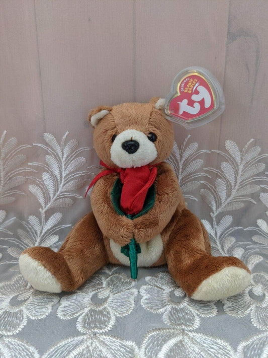 Ty Beanie Baby - Always The Bear Holding A Rose (6in) - Vintage Beanies Canada