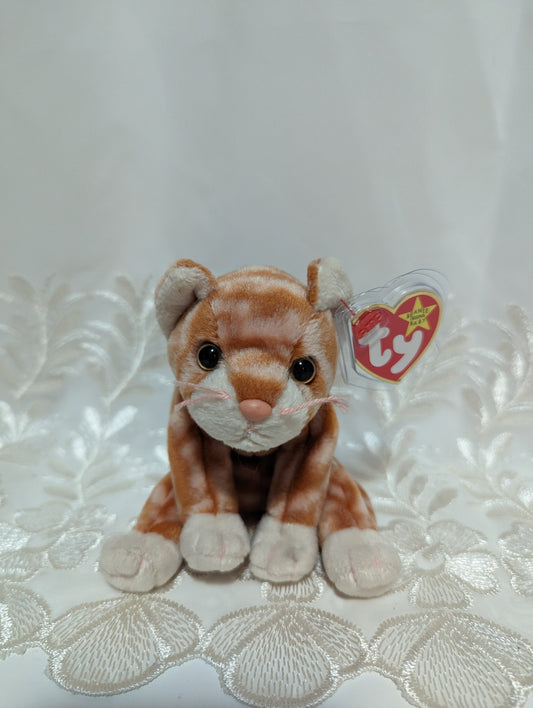 Ty Beanie Baby - Amber The Orange Tabby Cat (6in) - Vintage Beanies Canada
