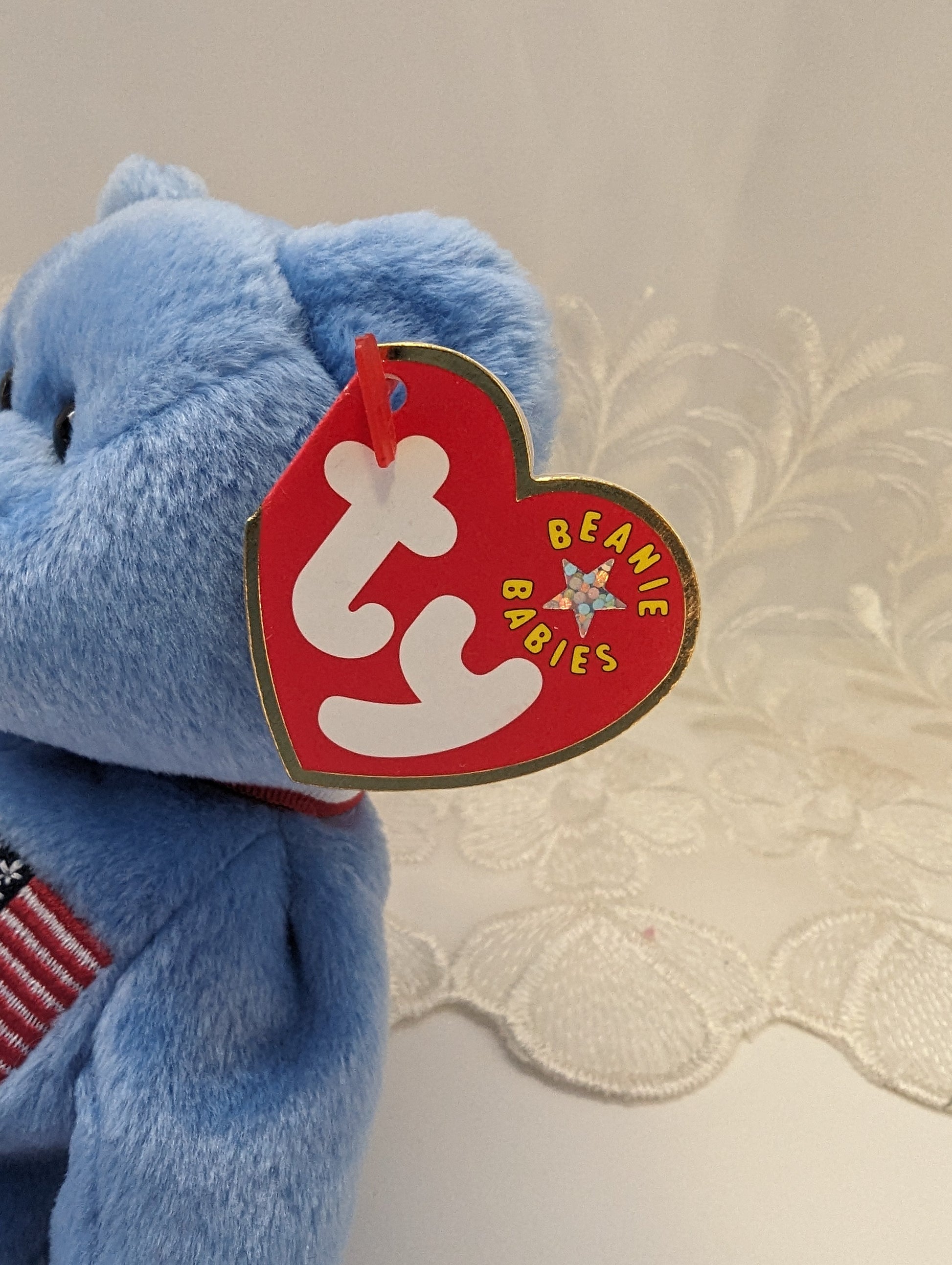 Ty Beanie Baby - America The Blue Bear (8.5IN) - Vintage Beanies Canada
