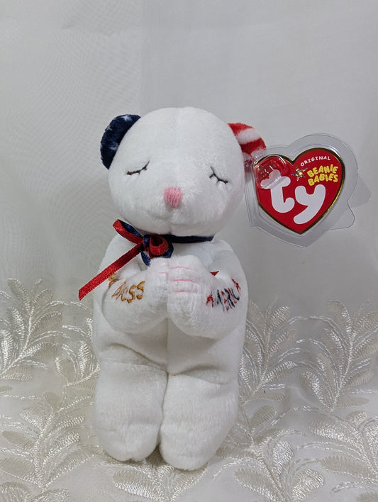 Ty Beanie Baby - American Blessing The Praying Bear (6in) - Vintage Beanies Canada