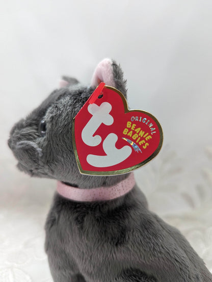 Ty Beanie Baby - Arlene the gray cat from Garfield (6in) - Vintage Beanies Canada