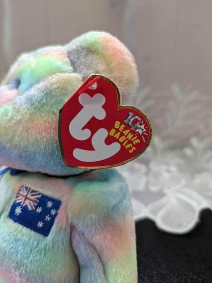 Ty Beanie Baby - Aussiebear The Multi-colored Bear Australian Exclusive Asia-pacific Collection (8.5in) - Vintage Beanies Canada