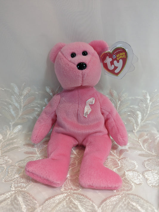 Ty Beanie Baby - Aware The Pink Breast Cancer Awareness Bear (8.5in) - Vintage Beanies Canada