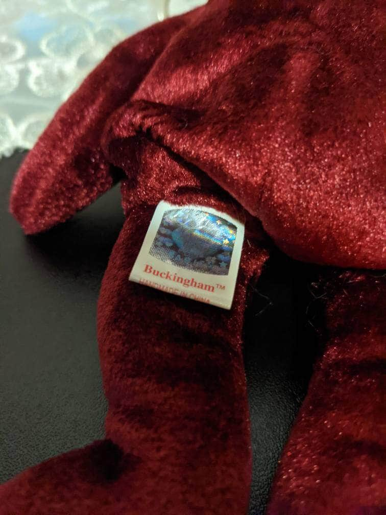 Ty Beanie Baby + Beanie Buddy - Buckingham The Burgundy Bear Lot - Near Mint (Sold As Pair) - Vintage Beanies Canada