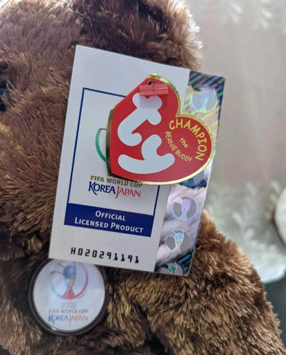 Ty Beanie Baby + Beanie Buddy - FIFA Bear Champion USA 2002 (Sold As Pair) Near Mint - Vintage Beanies Canada