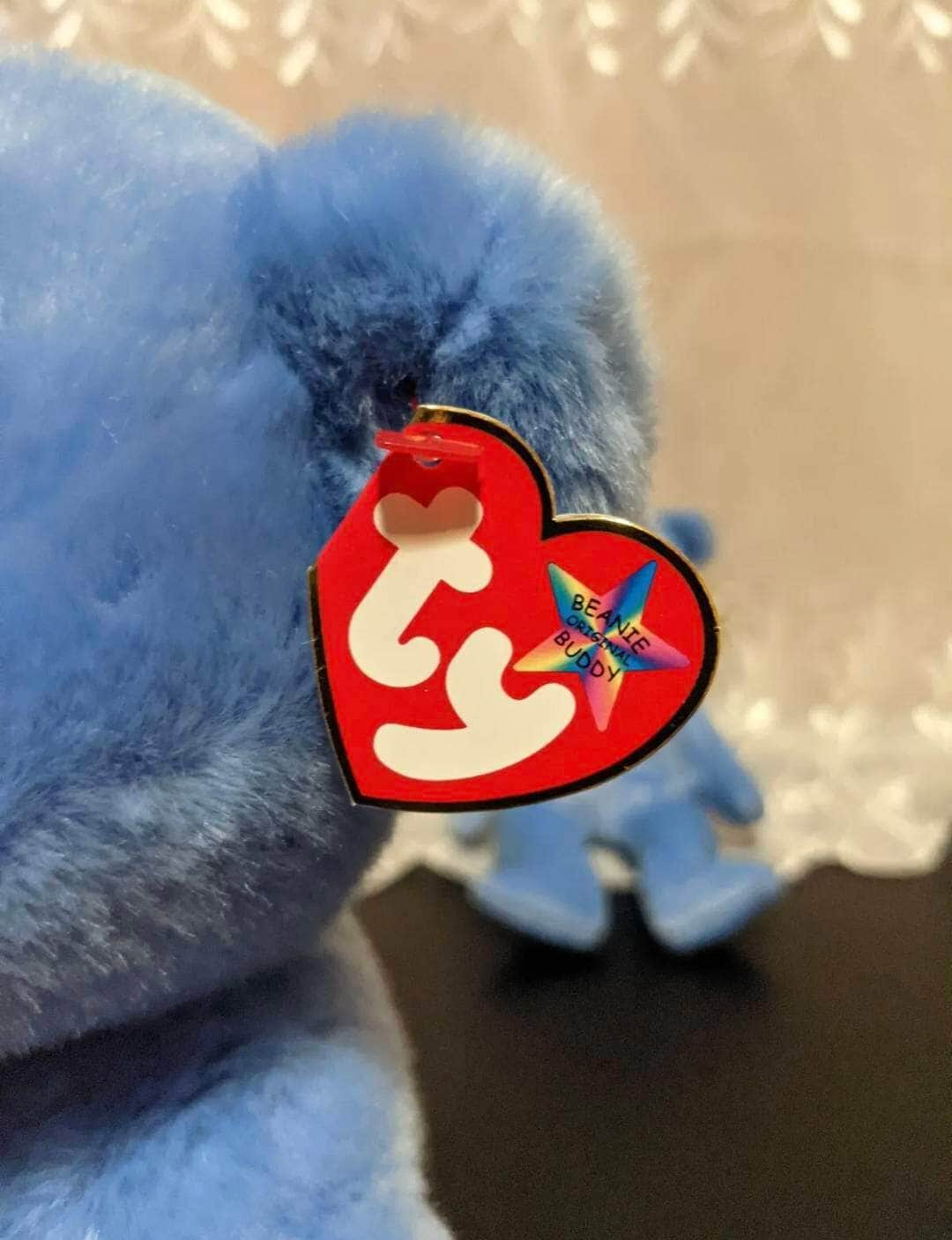 Ty Beanie Baby + Beanie Buddy lot - America The Blue Bear (Sold As Pair) - Vintage Beanies Canada