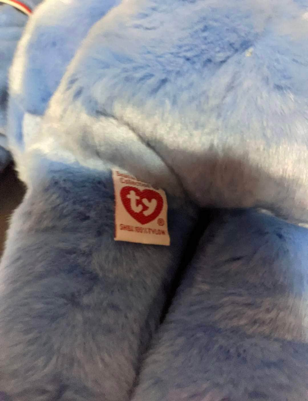 Ty Beanie Baby + Beanie Buddy lot - America The Blue Bear (Sold As Pair) - Vintage Beanies Canada