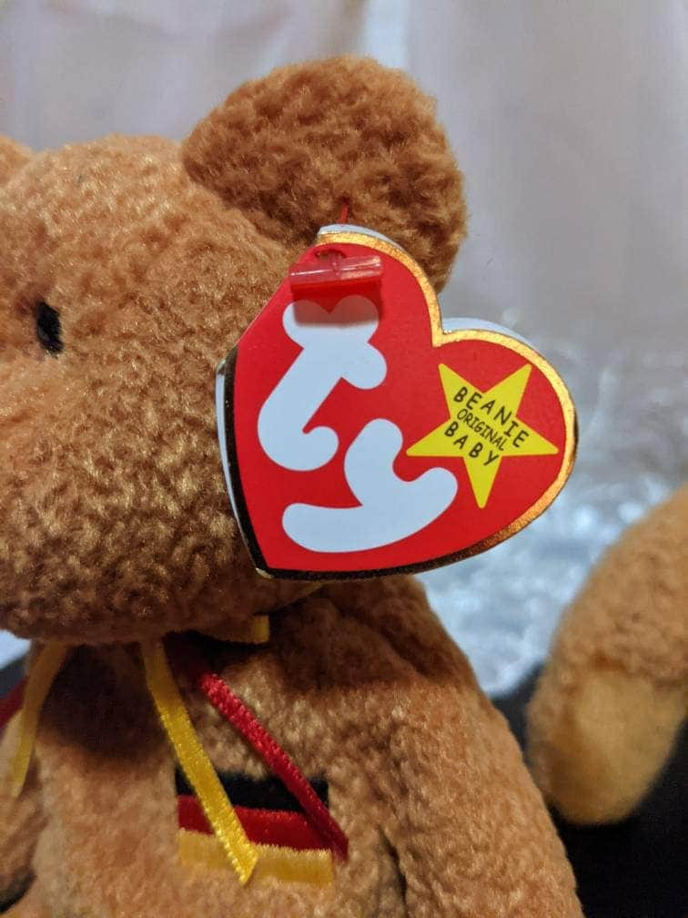 Ty Beanie Baby + Beanie Buddy lot - Germania The Bear German Exclusive (Sold As Set) - Vintage Beanies Canada