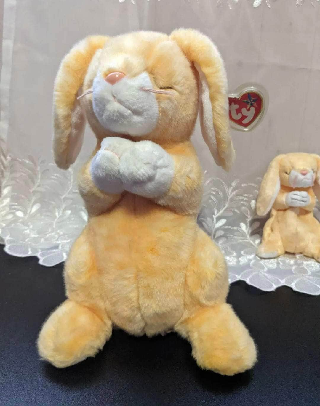 Ty Beanie Baby + Beanie Buddy lot - Grace The Praying Bunny Rabbit (Sold As Pair) - Vintage Beanies Canada