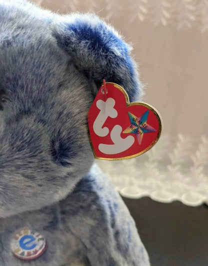 Ty Beanie Baby + Beanie Buddy Lot - Periwinkle the Bear (Sold As Pair) - Vintage Beanies Canada