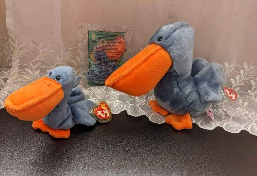 Ty Beanie Baby + Beanie Buddy Lot - Scoop The Pelican - Near Mint (Sold As Set) - Vintage Beanies Canada