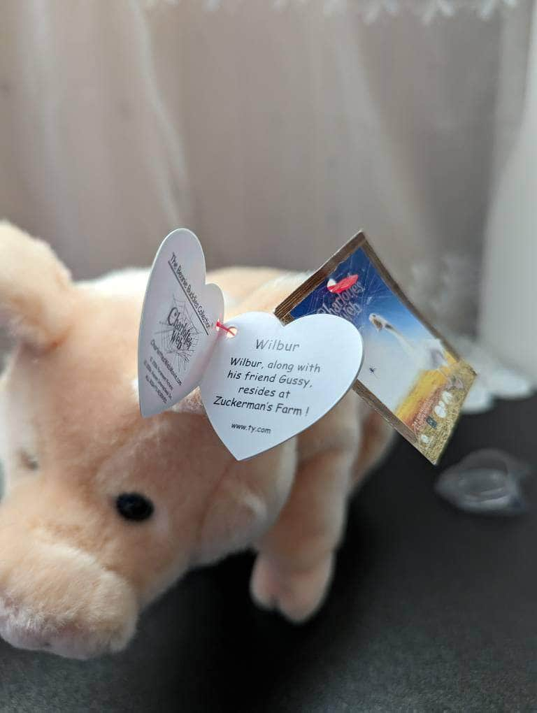 Ty Beanie Baby + Beanie Buddy Lot - Wilbur The Pig From Charlotte's Web The Movie (Sold As Set) - Vintage Beanies Canada