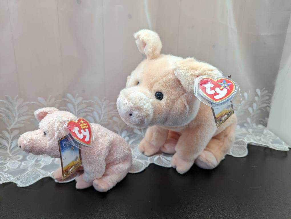 Ty Beanie Baby + Beanie Buddy Lot - Wilbur The Pig From Charlotte's Web The Movie (Sold As Set) - Vintage Beanies Canada