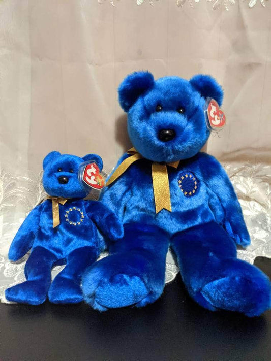 Ty Beanie Baby + Beanie Buddy Unity The Blue Bear lot (Sold As Set) - Vintage Beanies Canada