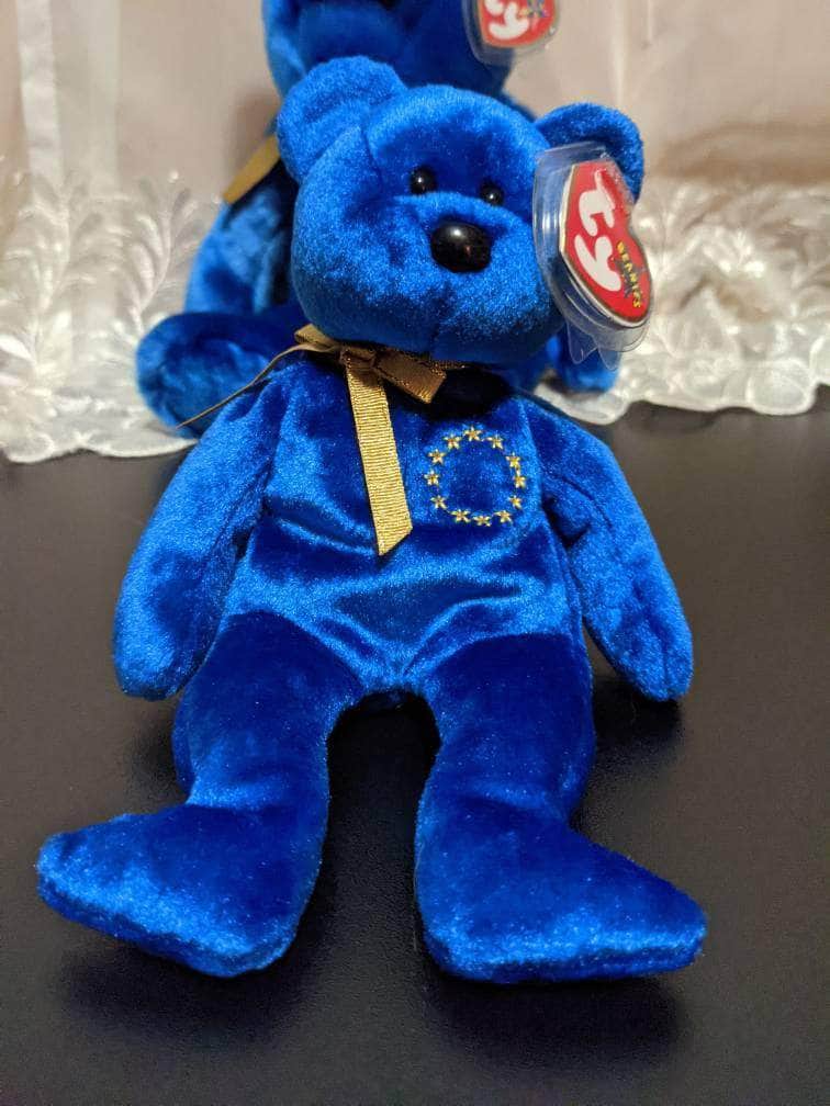 Ty Beanie Baby + Beanie Buddy Unity The Blue Bear lot (Sold As Set) - Vintage Beanies Canada