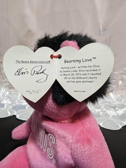 Ty Beanie Baby - Bearning Love The Pink Elvis Presley Bear - Near Mint (9in) - Vintage Beanies Canada