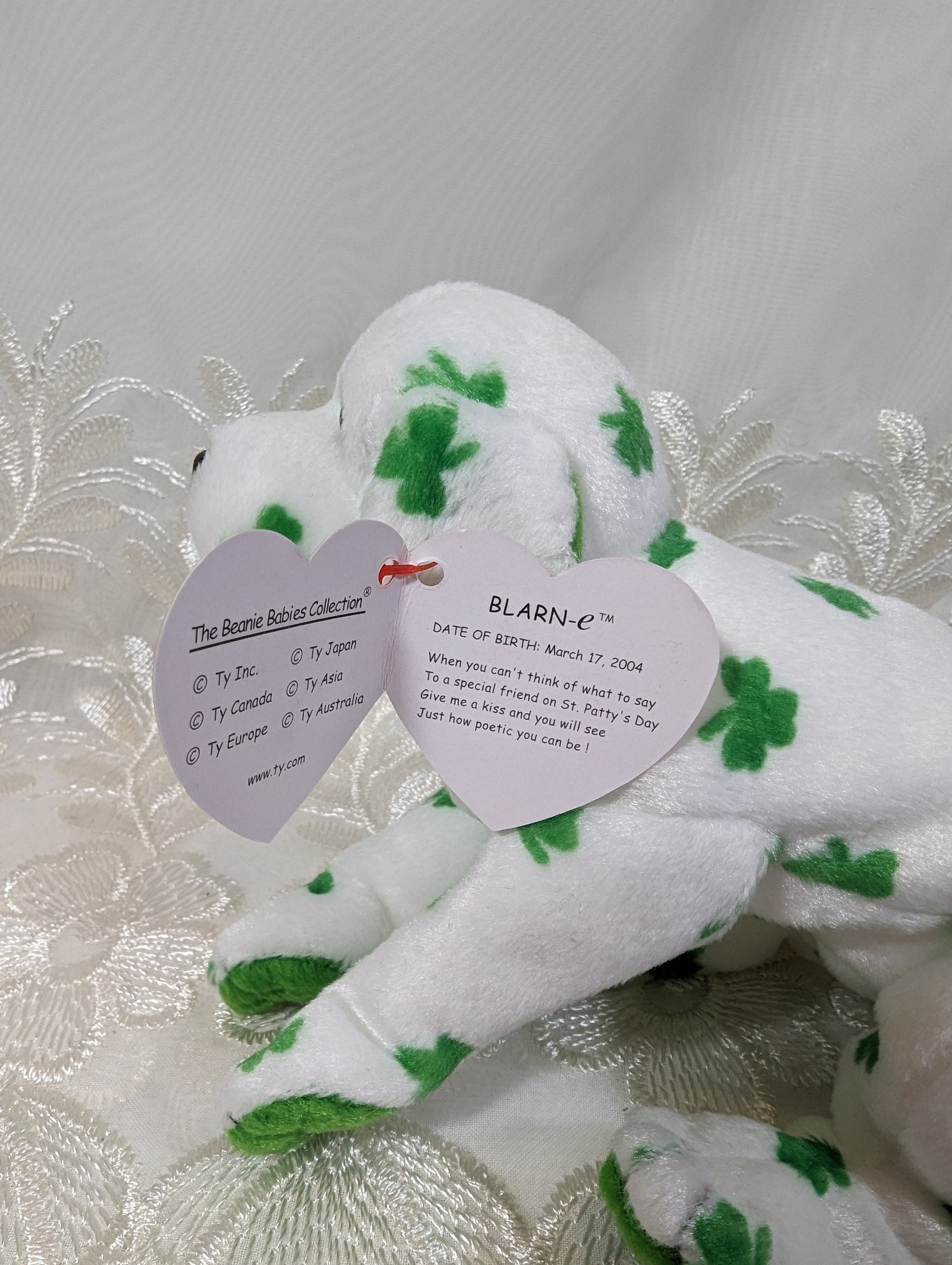 Ty Beanie Baby - BLARN - e The St Patrick's Day Dog (6.5in) - Vintage Beanies Canada