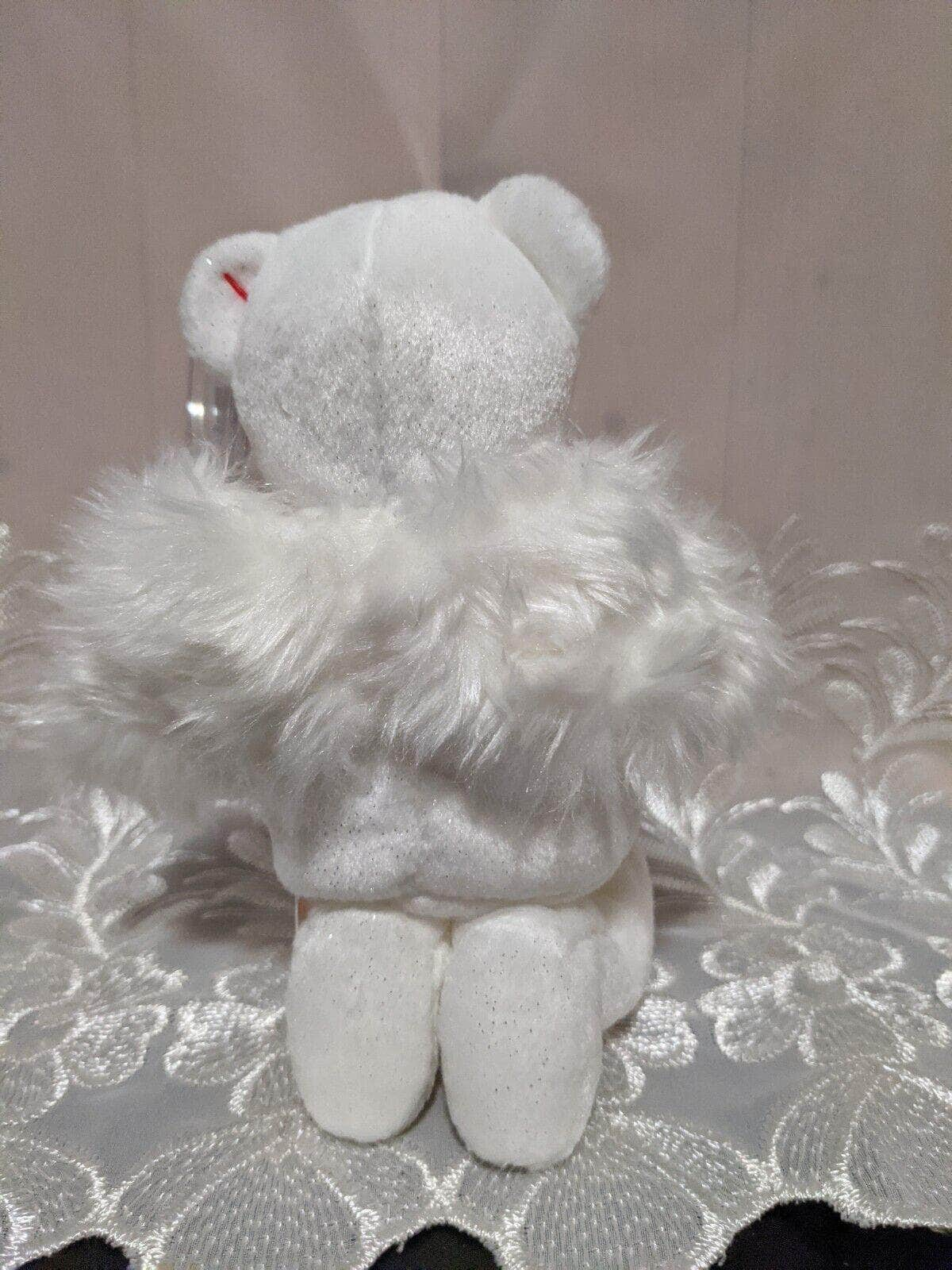 Ty Beanie Baby - Blessed the White Angel Bear (6in) - Vintage Beanies Canada