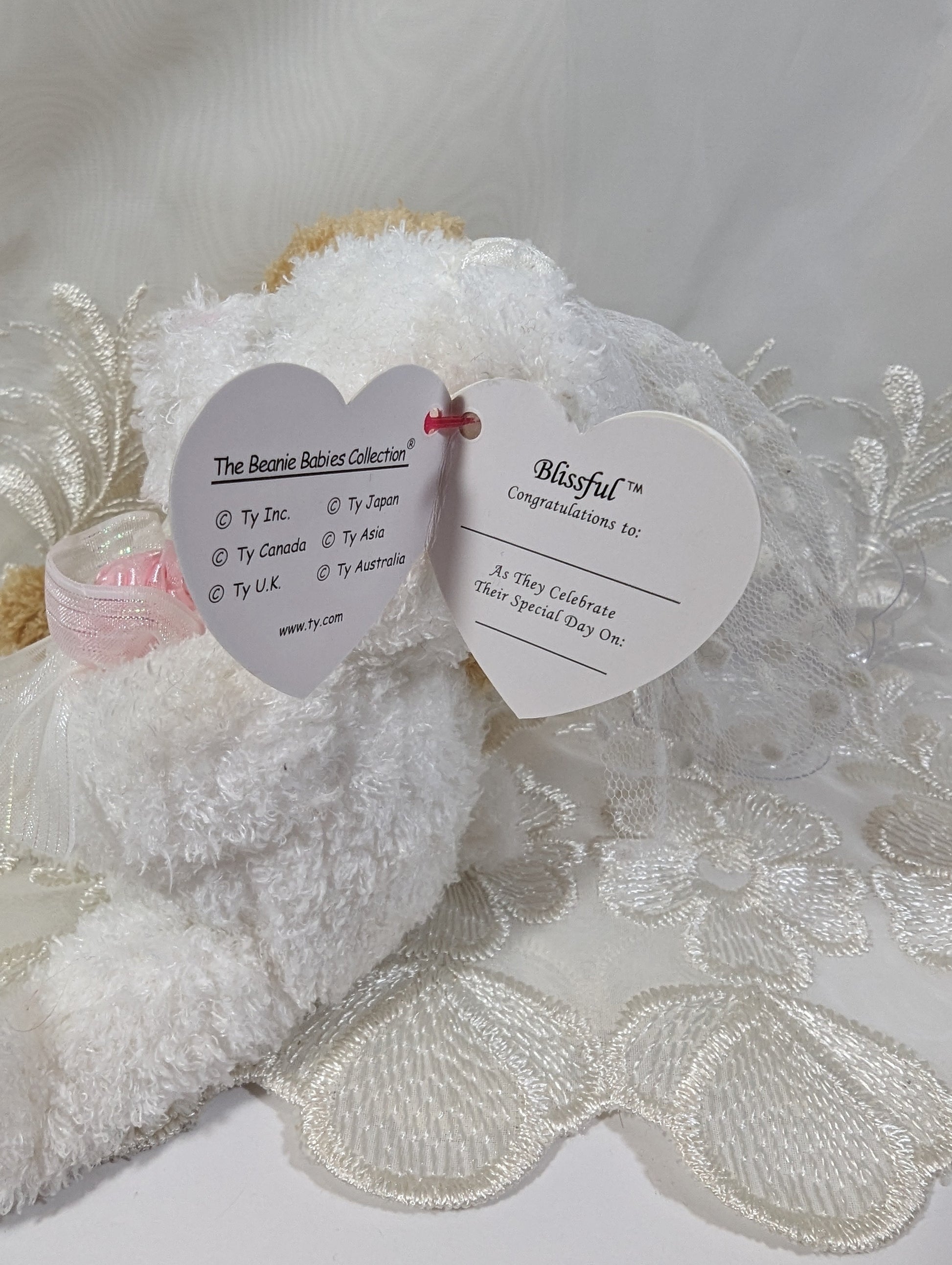 Ty Beanie Baby - Blissful the Wedding Bears (6.5 in) - Vintage Beanies Canada