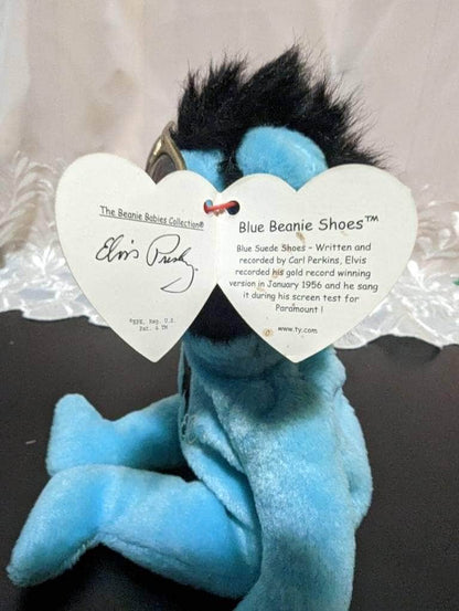 Ty Beanie Baby - Blue Beanie Shoes The Blue Elvis Presley Teddy Bear - Near Mint (9in) - Vintage Beanies Canada