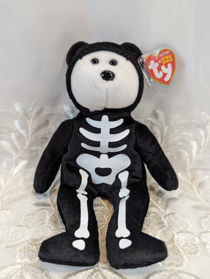 Ty Beanie Baby - Bonese - the Halloween Skeleton Bear (8 in) Full Size *Rare* - Vintage Beanies Canada