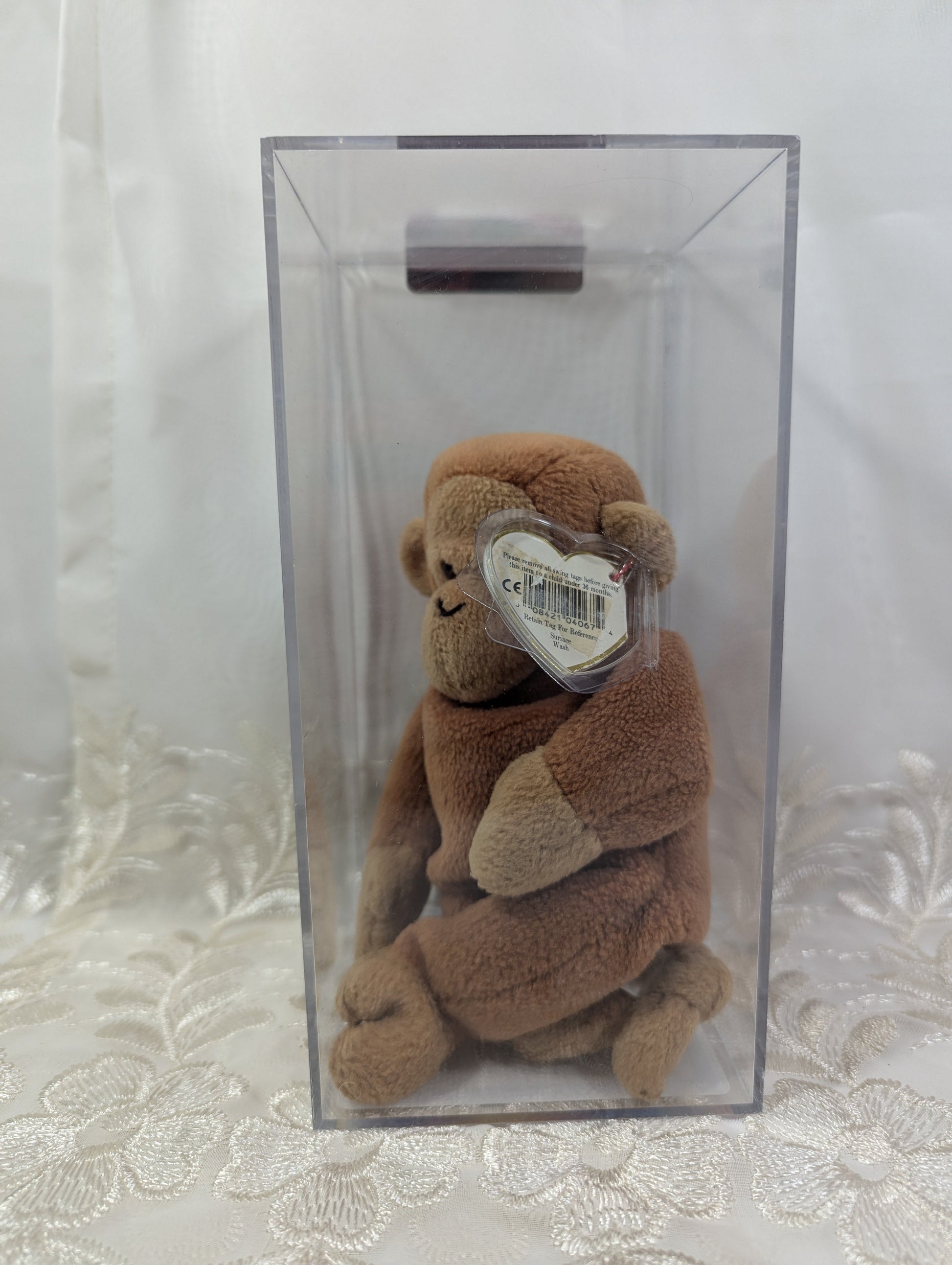 Ty Beanie Baby - Bongo The Monkey (8 in) AUTHENTICATED Third Gen, Tan Tail *Rare* - Vintage Beanies Canada