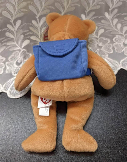 Ty Beanie Baby - Books The Bear With Blue Backpack - Back To School (8.5in) - Vintage Beanies Canada