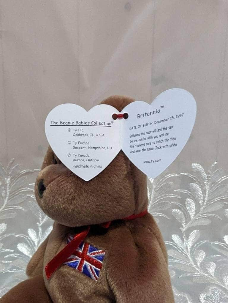 Ty Beanie Baby - Britannia The Brown British Bear (8.5in) - Vintage Beanies Canada