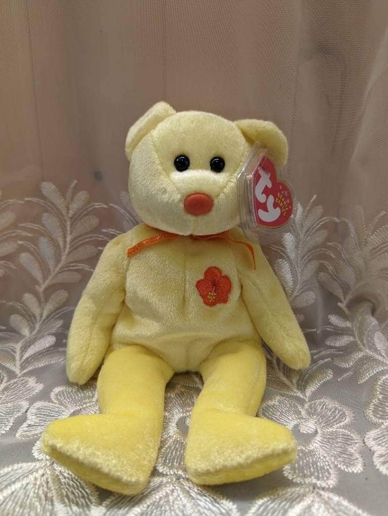 Ty Beanie Baby - Bunga Raya The Yellow Flower Bear - Malaysian Exclusive Asia-Pacific Bear (8.5in) - Vintage Beanies Canada