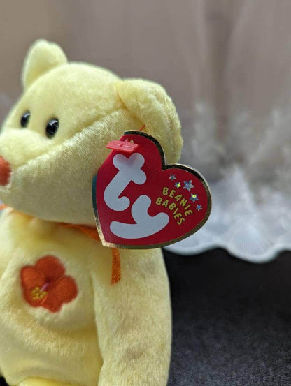 Ty Beanie Baby - Bunga Raya The Yellow Flower Bear - Malaysian Exclusive Asia-Pacific Bear (8.5in) - Vintage Beanies Canada