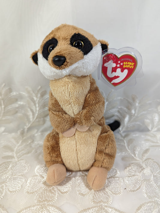 Ty Beanie Baby - Burrows The Meerkat (6in) Non - mint Tag - Vintage Beanies Canada