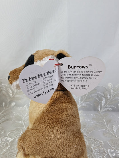 Ty Beanie Baby - Burrows The Meerkat (6in) Non - mint Tag - Vintage Beanies Canada