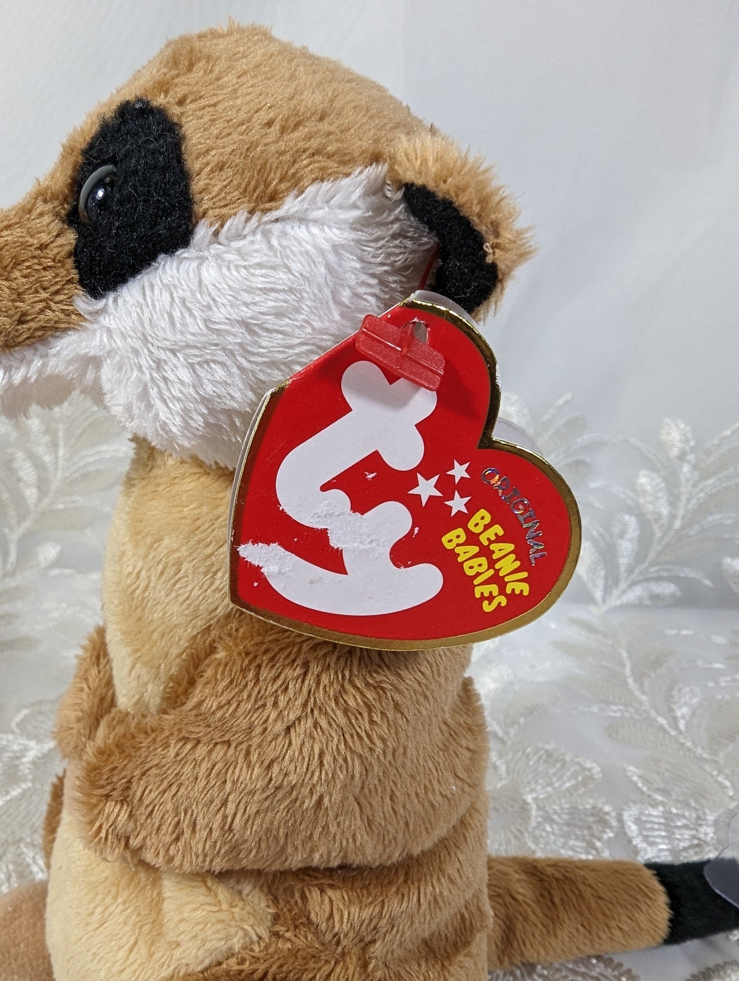 Ty Beanie Baby - Burrows The Meerkat (6in) Non - mint Tag - Vintage Beanies Canada