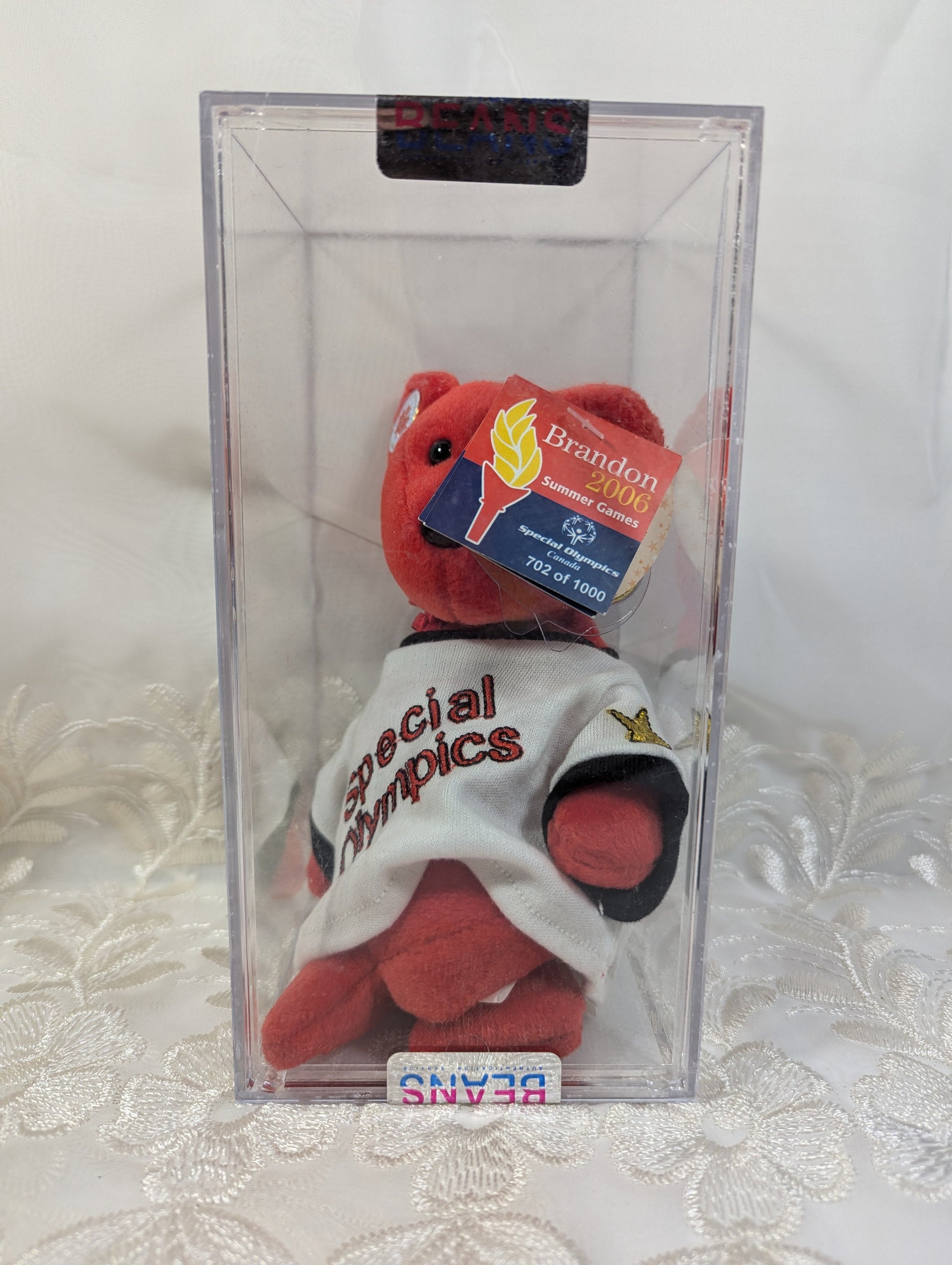 Ty Beanie Baby - Canada the I love Canada bear (8.5in) *Rare* Brandon Special Olympics - 702 out of 1000 - Vintage Beanies Canada