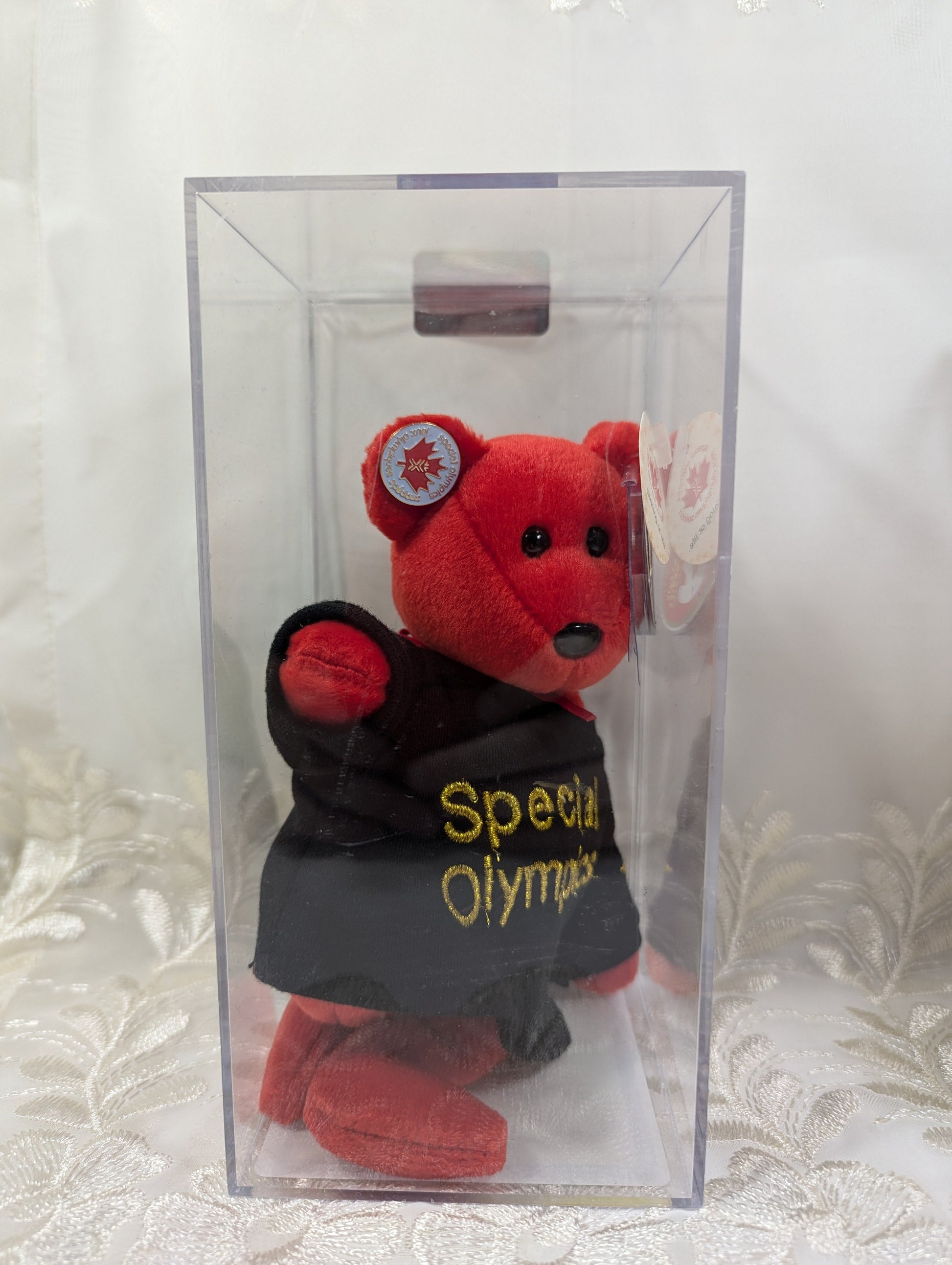 Ty Beanie Baby - Canada the I love Canada bear (8.5in) Special Olympics Bear - Black Shirt Version - Vintage Beanies Canada