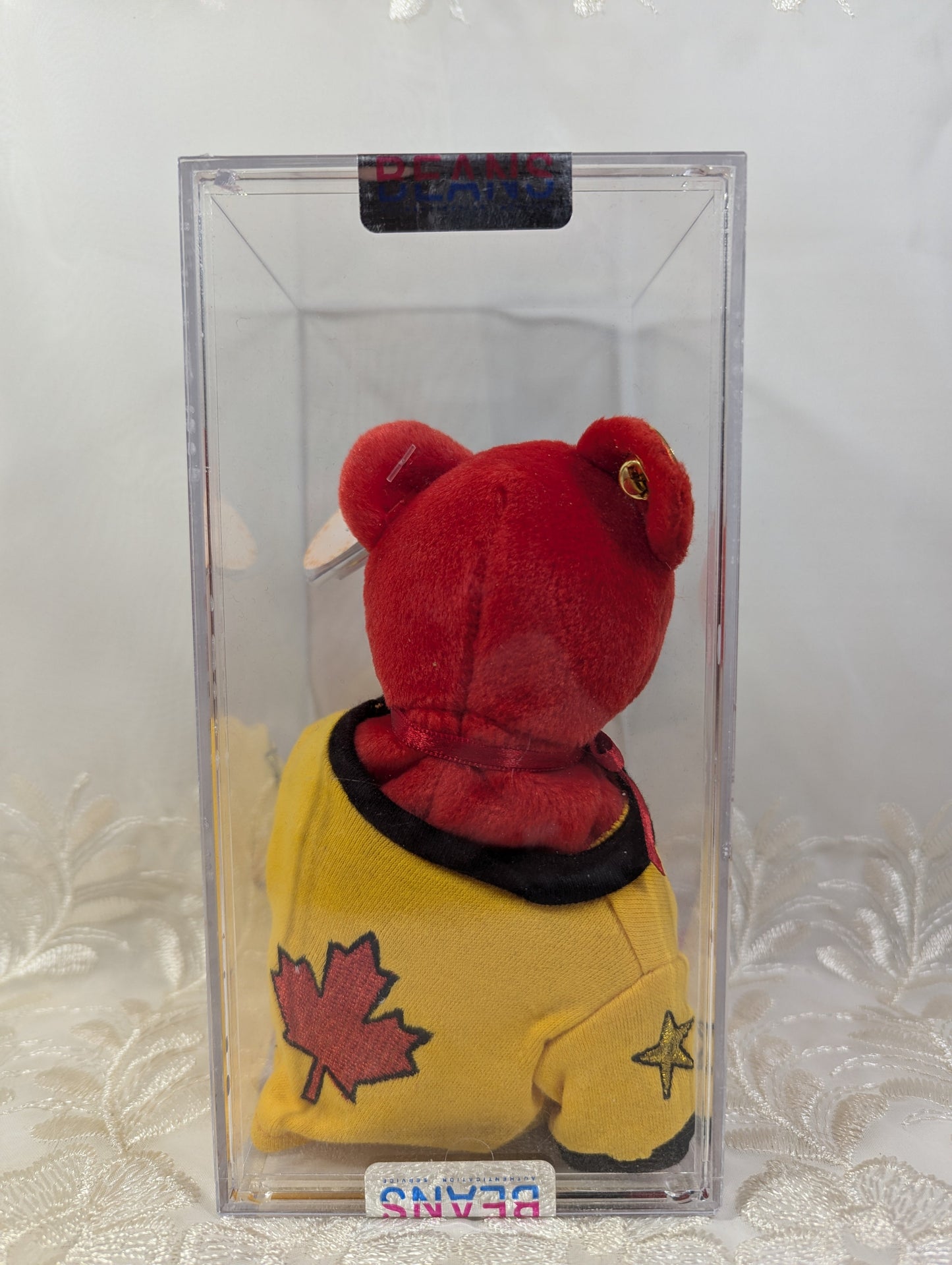 Ty Beanie Baby - Canada the I love Canada bear (8.5in) Special Olympics Bear - Gold Shirt Version - Vintage Beanies Canada