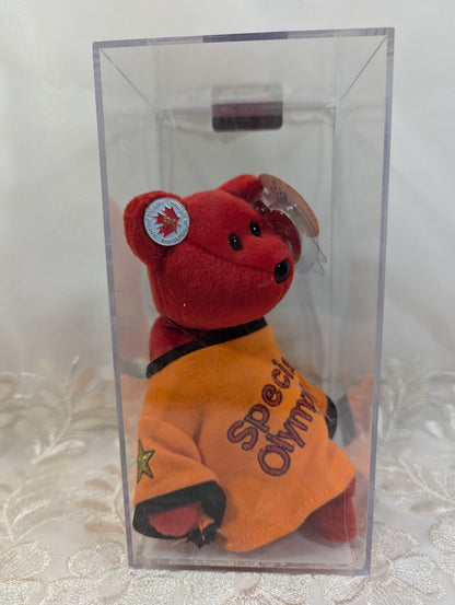 Ty Beanie Baby - Canada the I love Canada bear (8.5in) Special Olympics Bear - Orange Shirt Version - Vintage Beanies Canada