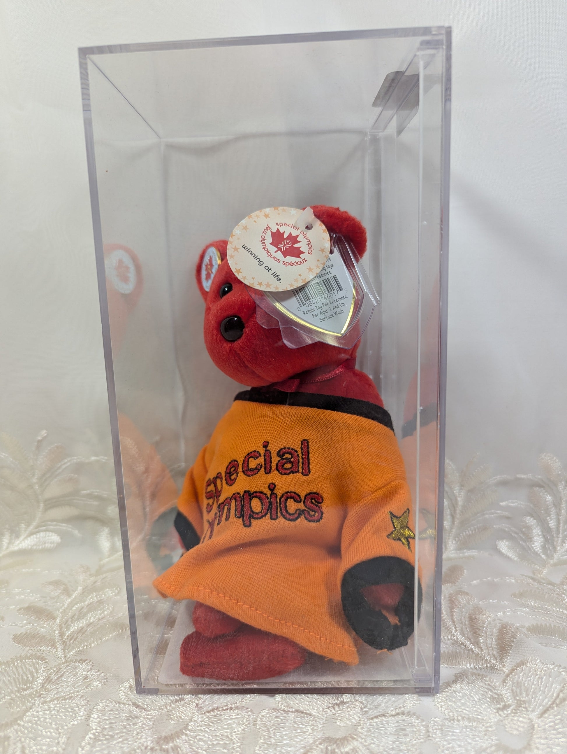 Ty Beanie Baby - Canada the I love Canada bear (8.5in) Special Olympics Bear - Orange Shirt Version - Vintage Beanies Canada