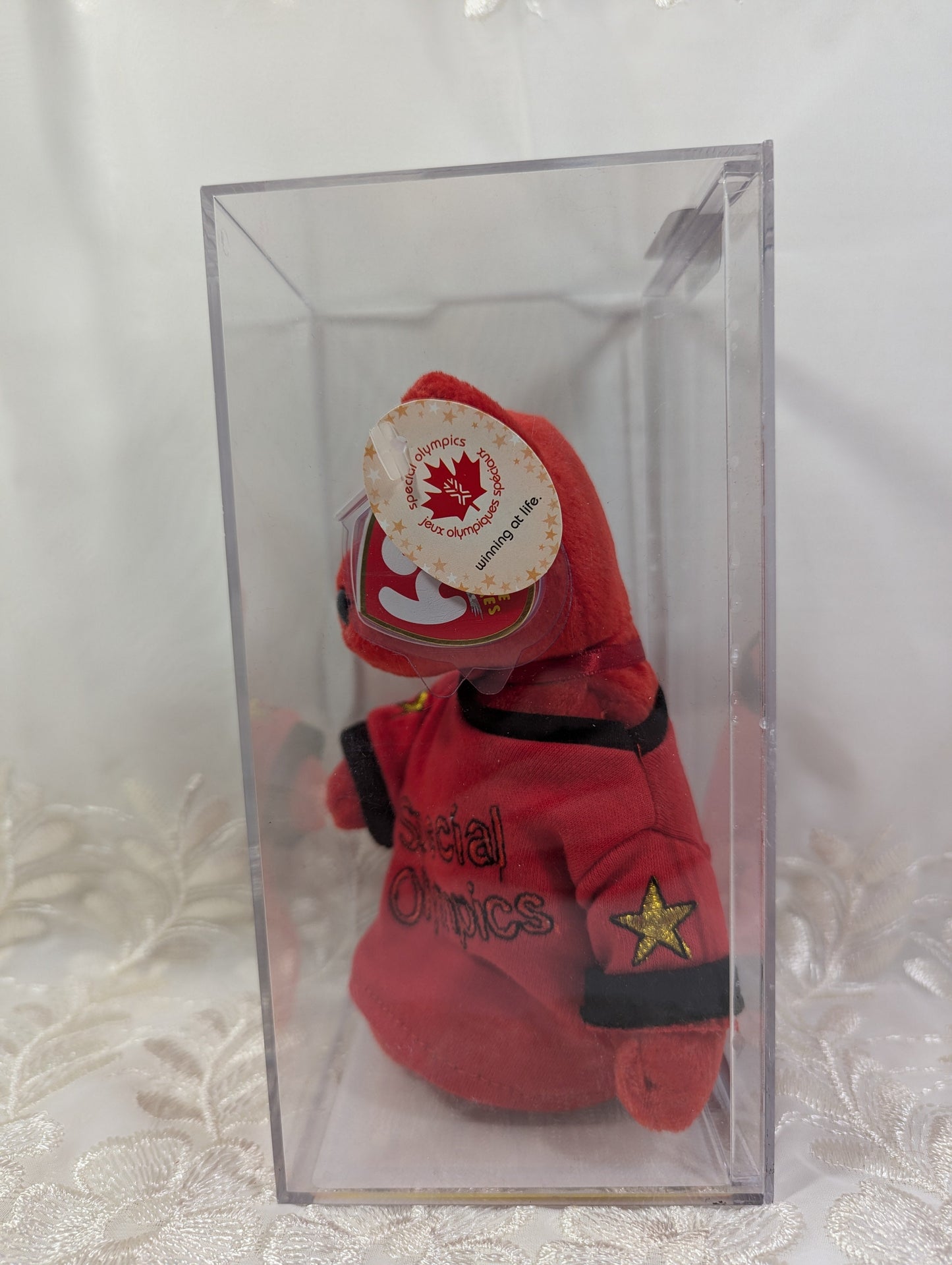 Ty Beanie Baby - Canada the I love Canada bear (8.5in) Special Olympics Bear - Red Shirt Version - Vintage Beanies Canada