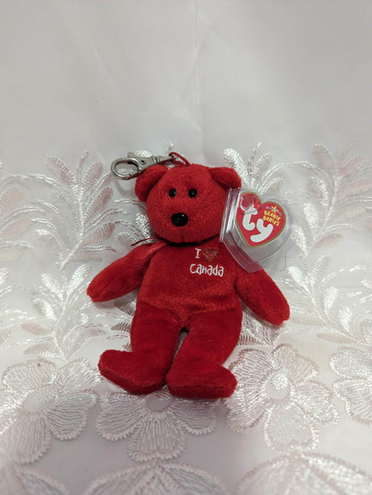 Ty Beanie Baby - Canada The Red Bear Keychain Clip (5.5in) - Vintage Beanies Canada