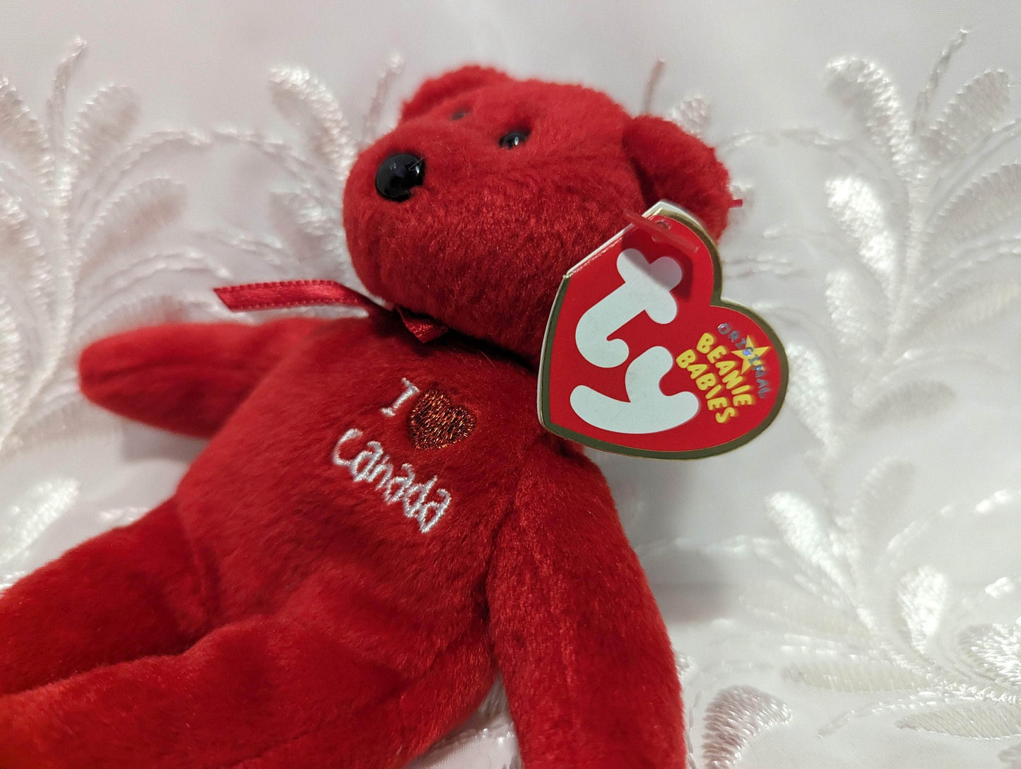 Ty Beanie Baby - Canada The Red Bear Keychain Clip (5.5in) - Vintage Beanies Canada