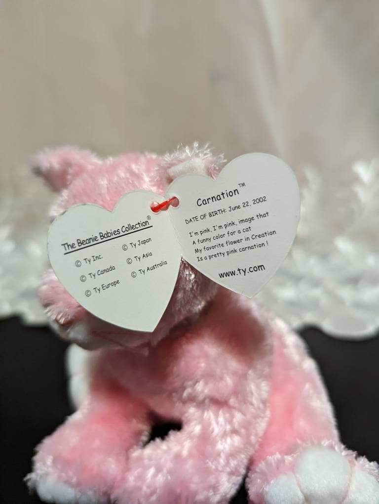 Ty Beanie Baby - Carnation The Pink Cat (6in) - Vintage Beanies Canada