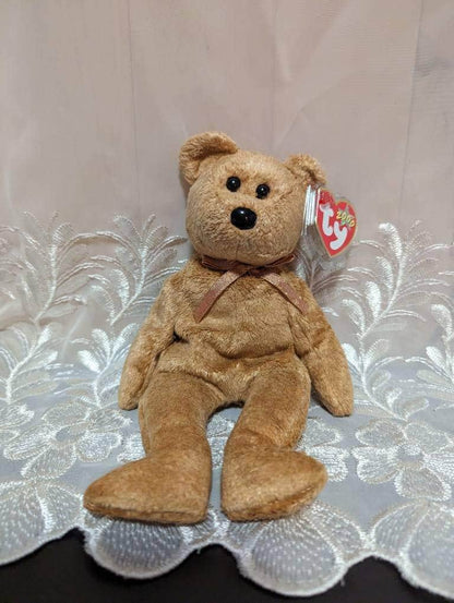 Ty Beanie Baby - Cashew The Brown Bear (9 in) - Vintage Beanies Canada